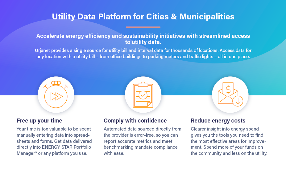 cover image of solutions sheet on utility data for cities and municipalities