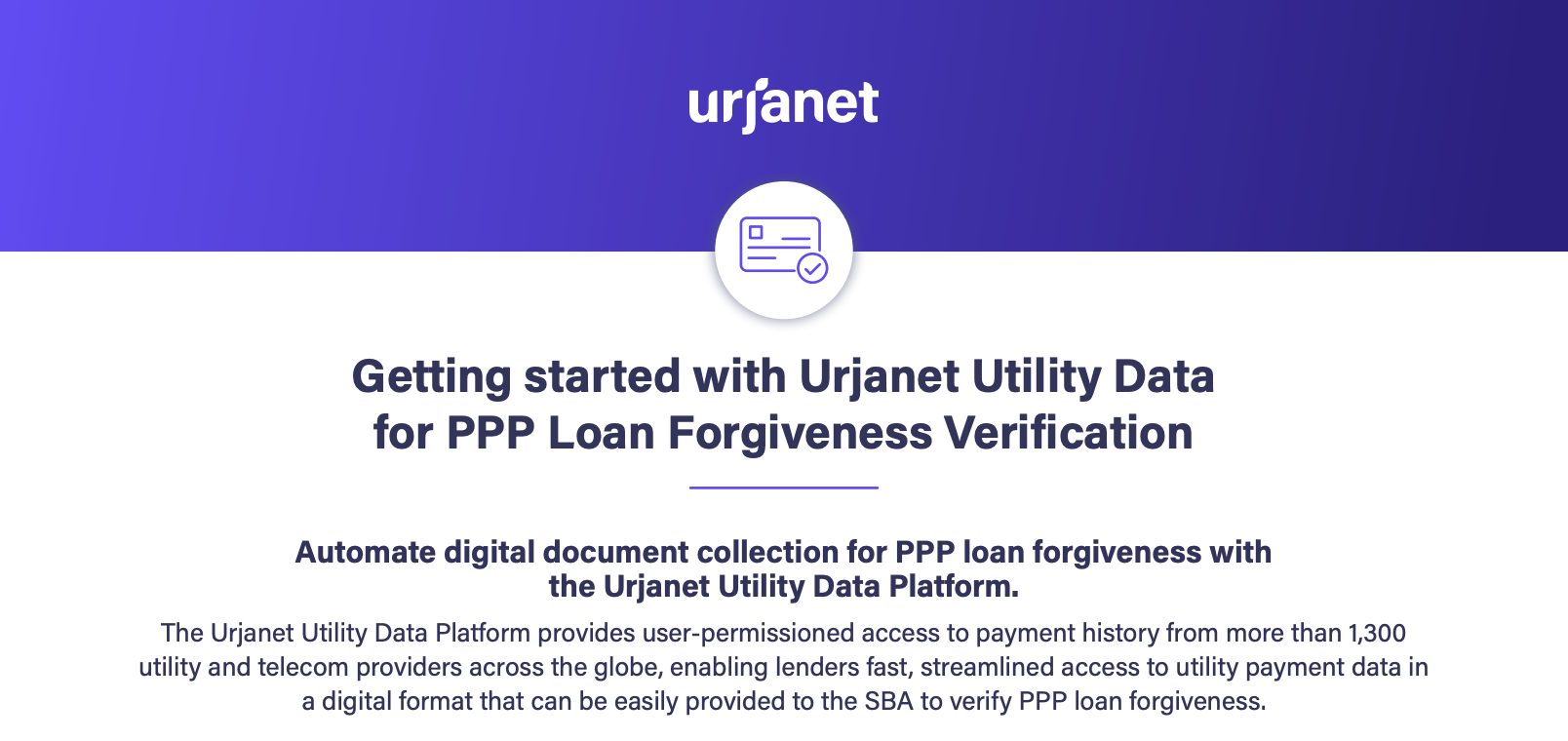 Getting Started with Urjanet Utility Data for PPP Loan Verification